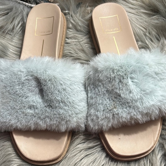 Dolce Vita Fuzzy Green Mint Slides, Size 7.5 - Picture 6 of 6